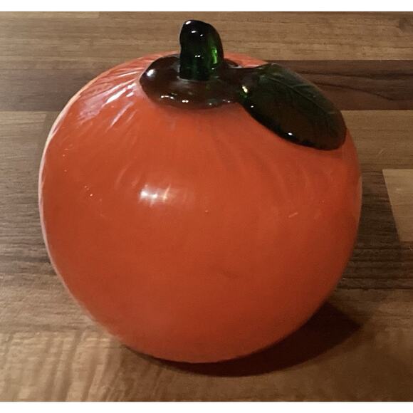 Vintage Glass Orange Fruit Hand Blown Mid Century Murano Style - Picture 6 of 8